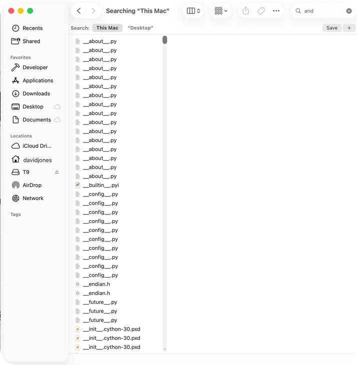 Finder search